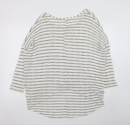 River Island Women's Black White Striped Jersey Top Size 16