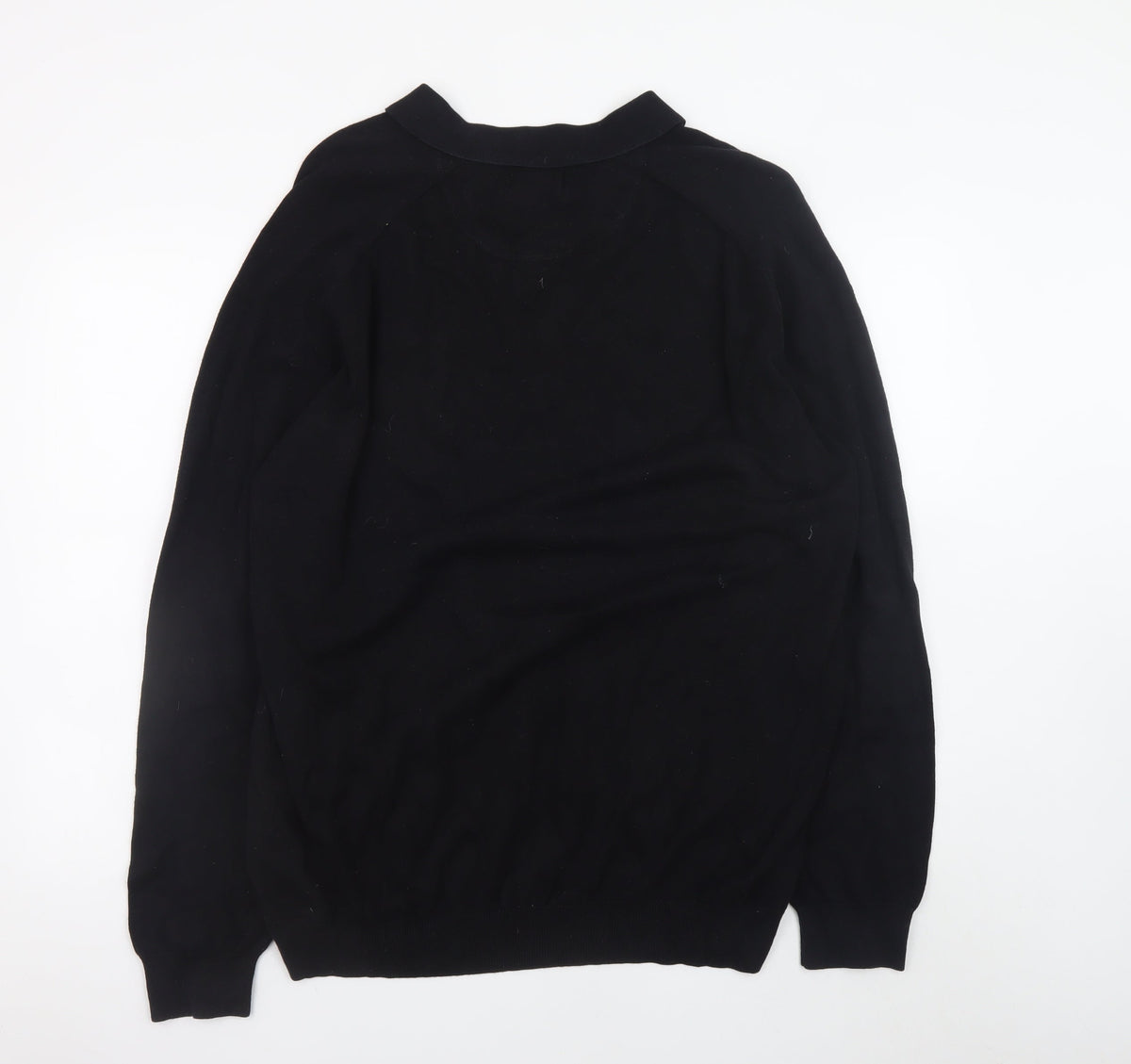 Easy Men’s Black 2XL Collared Long Sleeve Button-Up Cotton Jumper