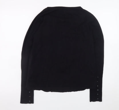 Et Vous Women's Black Long Sleeve Rayon Nylon Blouse M