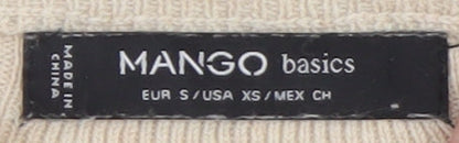 Mango Women Beige Wool Blend Fit & Flare Knit Dress Size S