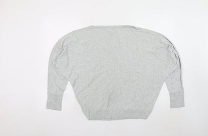 Womens UK Size L AllSaints Grey Cropped Blouse