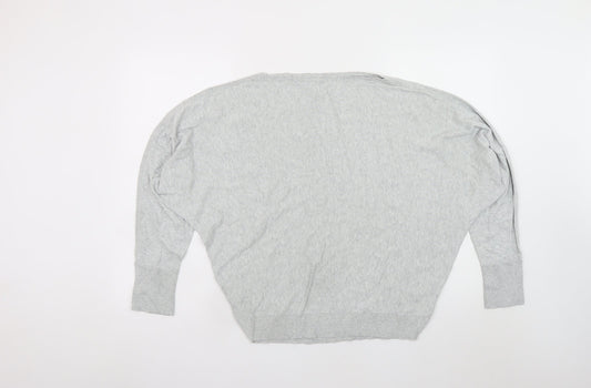 Womens UK Size L AllSaints Grey Cropped Blouse