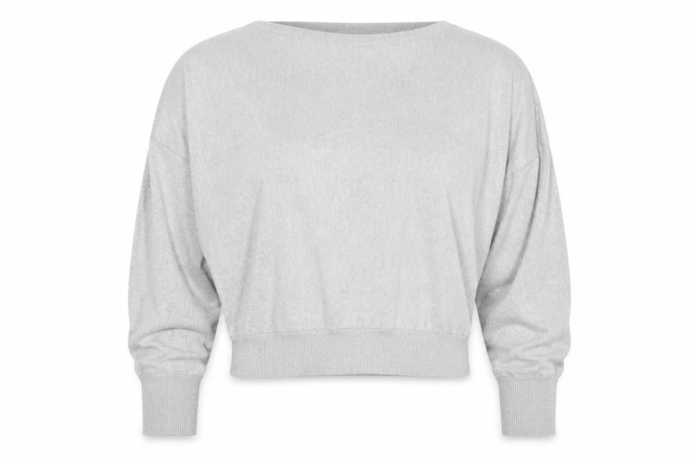 Womens UK Size L AllSaints Grey Cropped Blouse