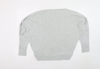 Womens UK Size L AllSaints Grey Cropped Blouse