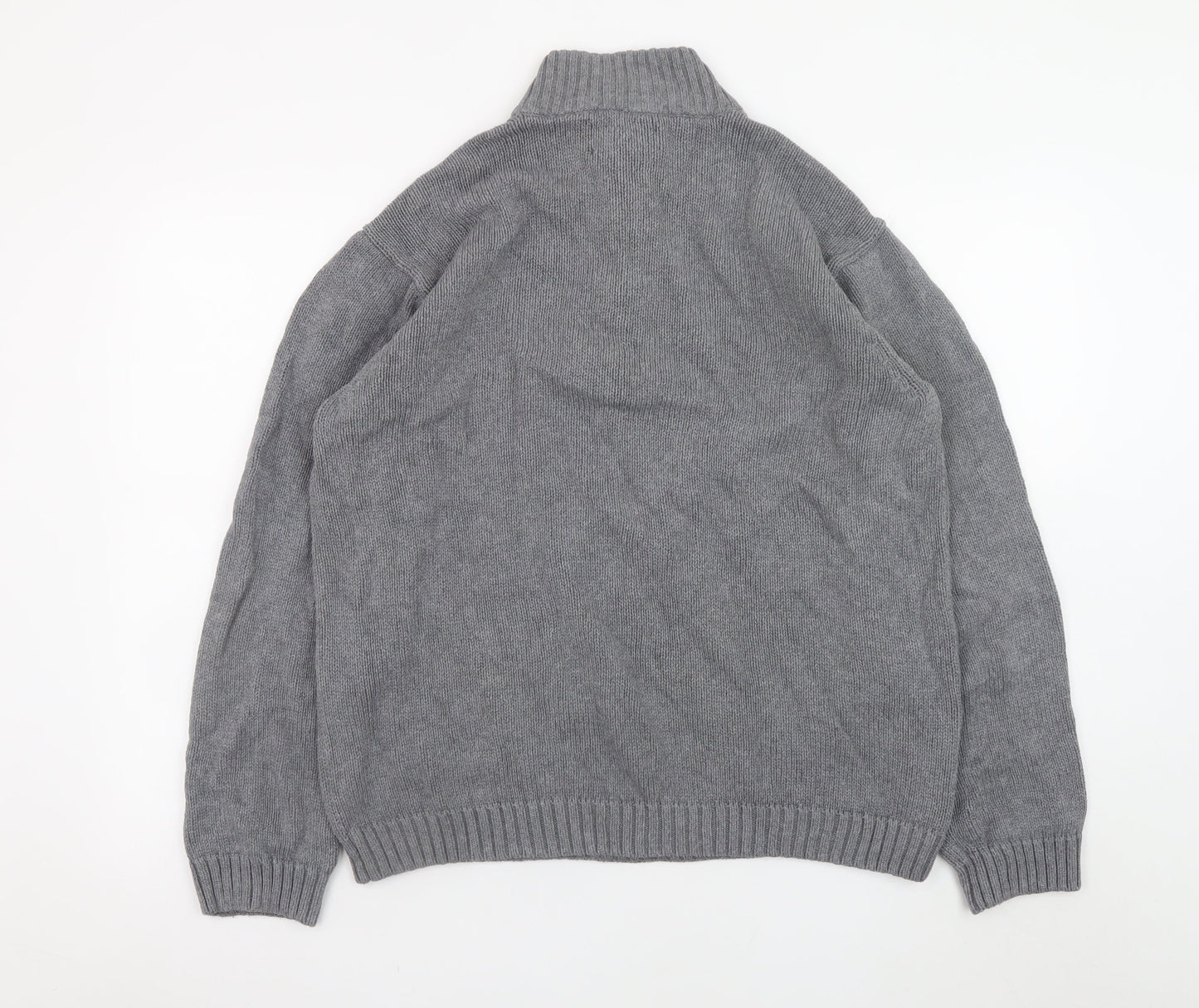 Mens UK Size L Chaps Grey 1/4 Zip Jumper