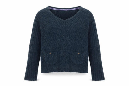 Womens UK Size 12 Mistral Blue Pullover Jumper