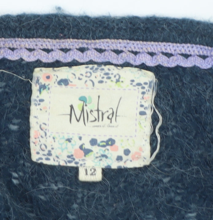 Womens UK Size 12 Mistral Blue Pullover Jumper