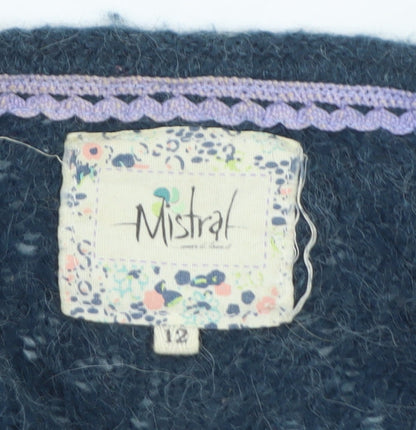 Womens UK Size 12 Mistral Blue Pullover Jumper