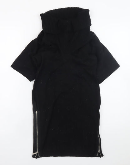 Karen Millen Women’s Black Bodycon Knit Roll Neck Dress Size 8