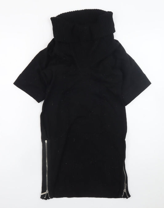 Karen Millen Women’s Black Bodycon Knit Roll Neck Dress Size 8
