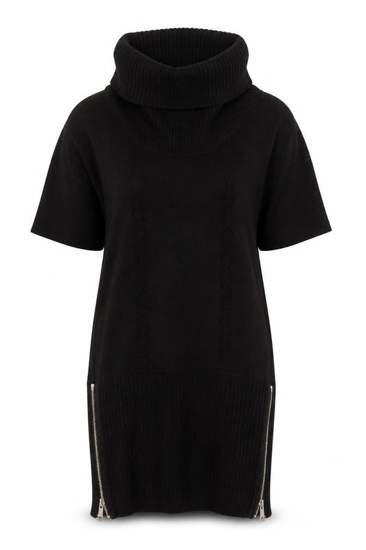 Karen Millen Women’s Black Bodycon Knit Roll Neck Dress Size 8
