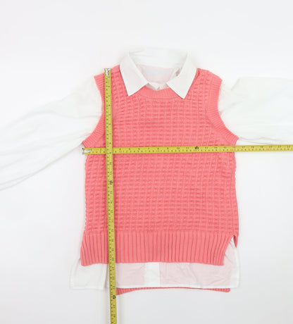 French Connection Womens Pink Cotton Knit Sleeveless Vest XS