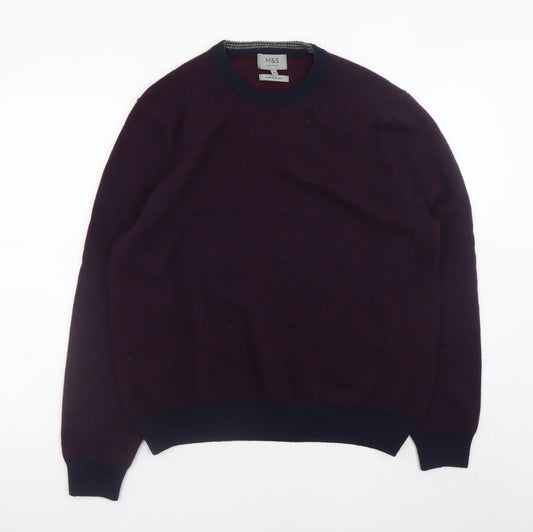Mens UK Size XL Marks and Spencer Red Pullover Jumper