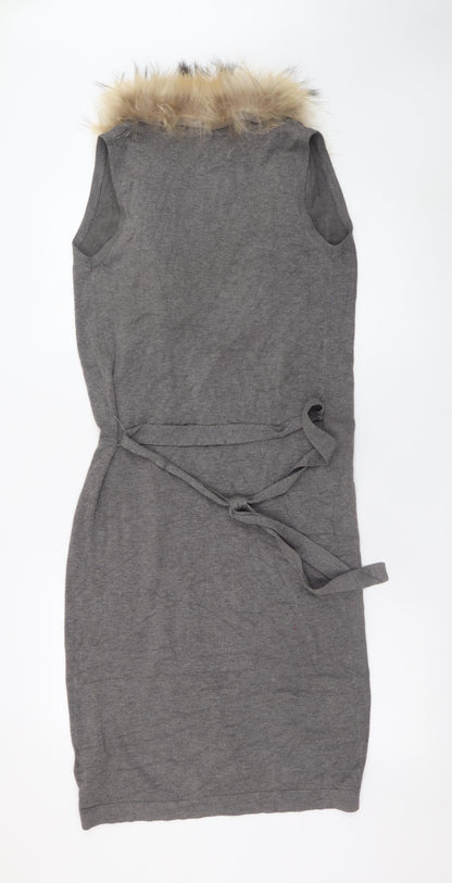 Womens UK Size S YAYA Grey Cardigan Jumper