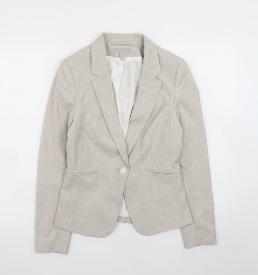 H&M Women Beige Size 8 Classic Blazer Jacket