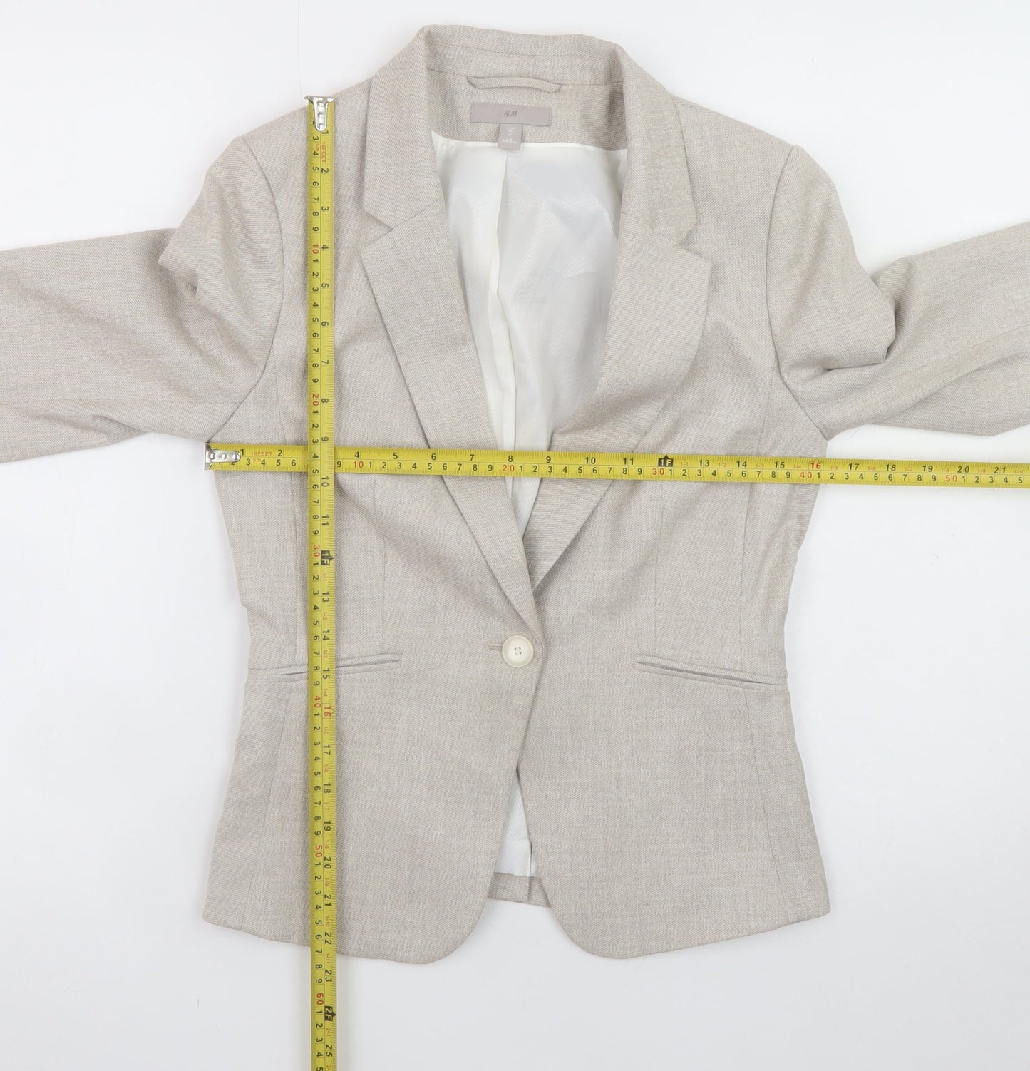 H&M Women Beige Size 8 Classic Blazer Jacket