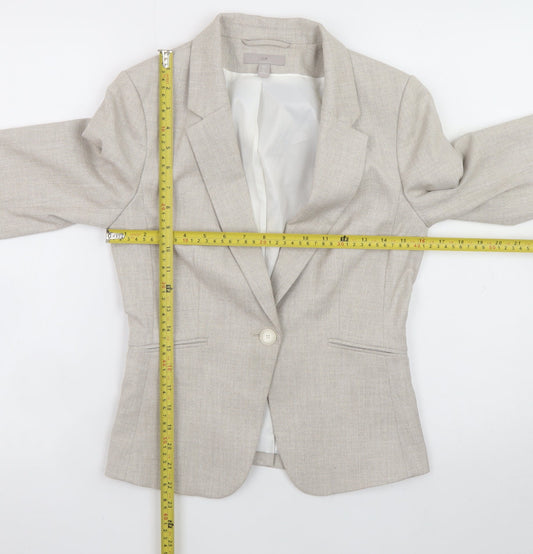 H&M Women Beige Size 8 Classic Blazer Jacket