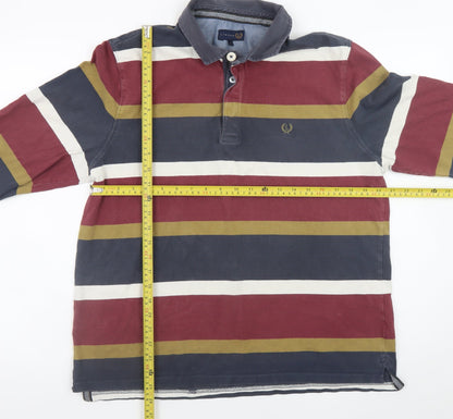 Lincoln Men's Multicoloured Striped Long Sleeve Button-Up Shirt L