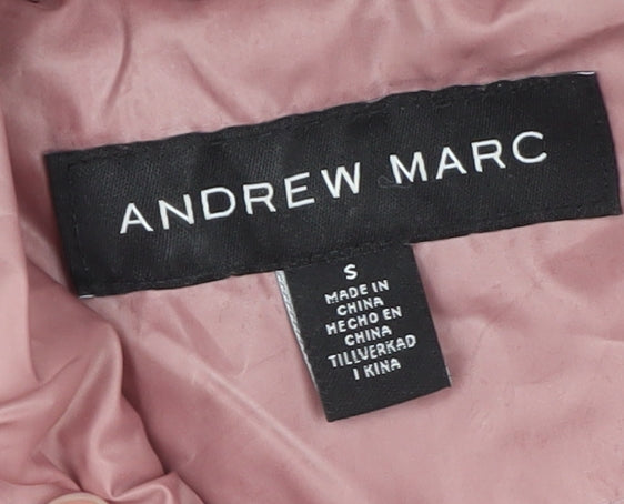 Womens UK Size S Andrew Marc Pink Puffer Jacket