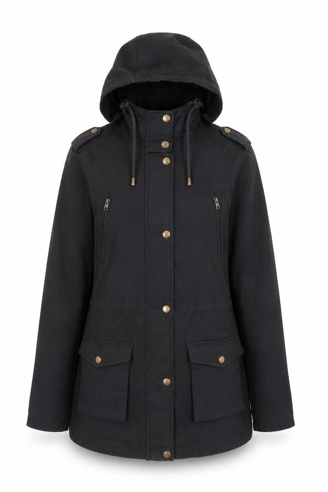 Womens UK Size M Eden Society Black Parka Coat