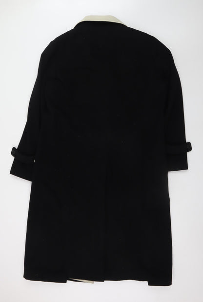CY Choi Uomo Men's Black Wool Cashmere Long Overcoat Size 48