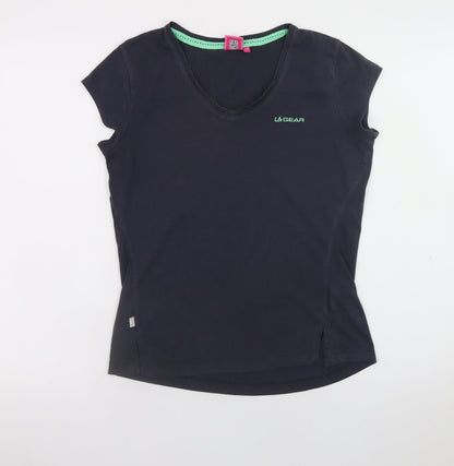 Womens UK Size 12 LA Gear Black Basic T-Shirt