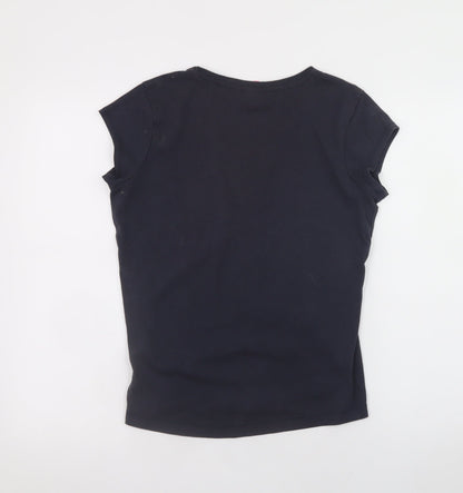Womens UK Size 12 LA Gear Black Basic T-Shirt
