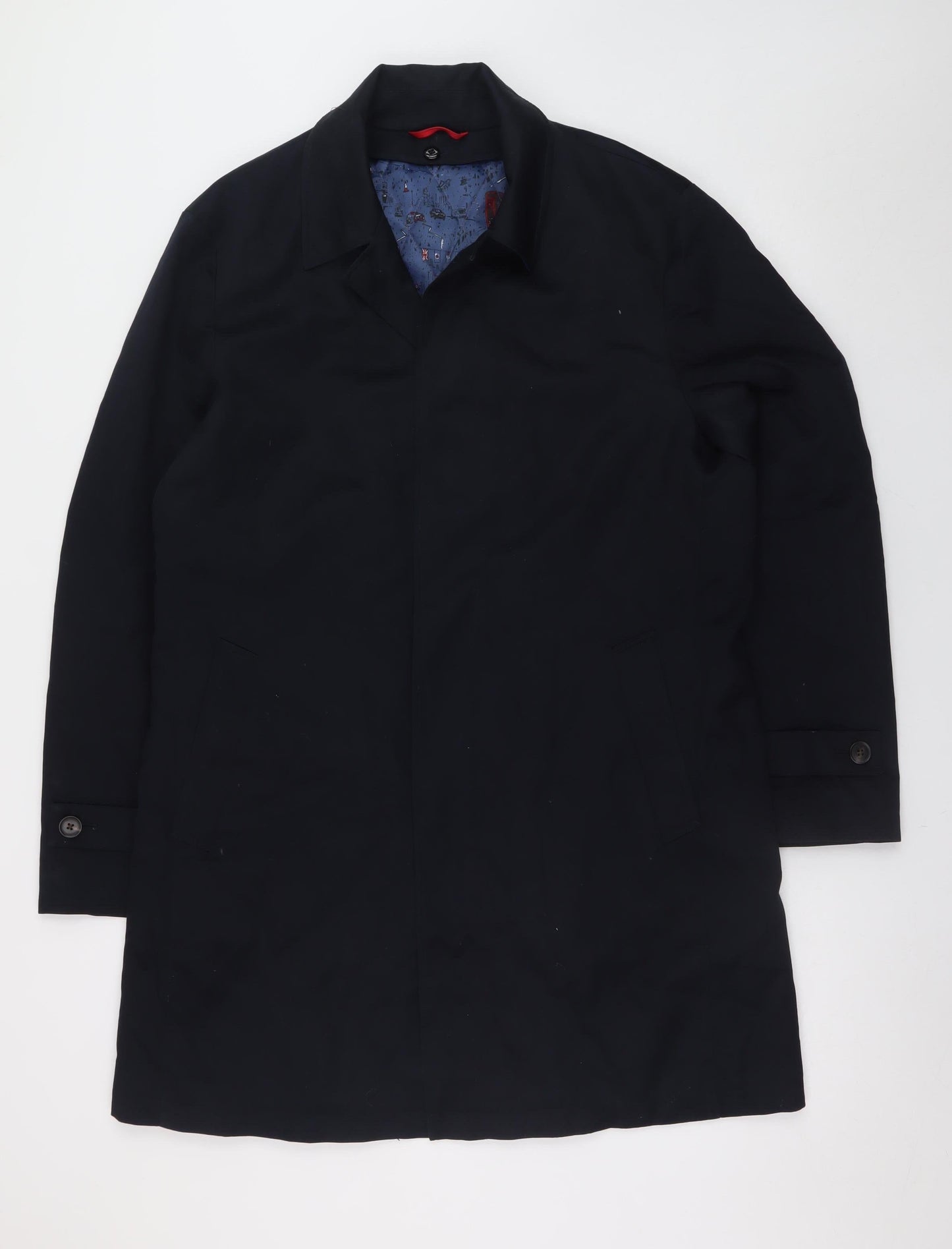 Mens UK Size 40 T.M. Lewin Black Overcoat