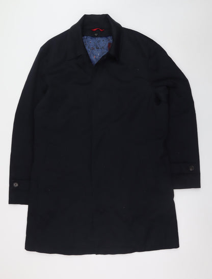 Mens UK Size 40 T.M. Lewin Black Overcoat
