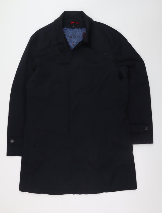 Mens UK Size 40 T.M. Lewin Black Overcoat