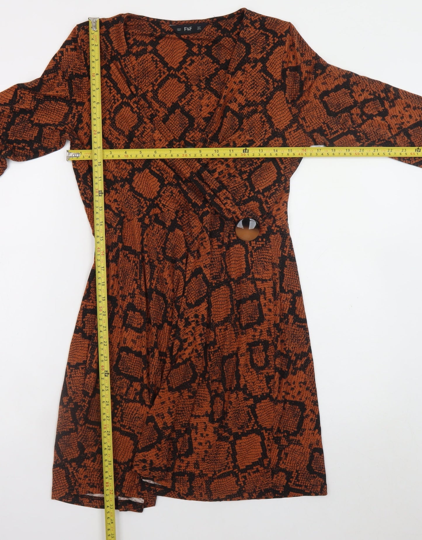 Womens UK Size 12 F&F Wrap Dress