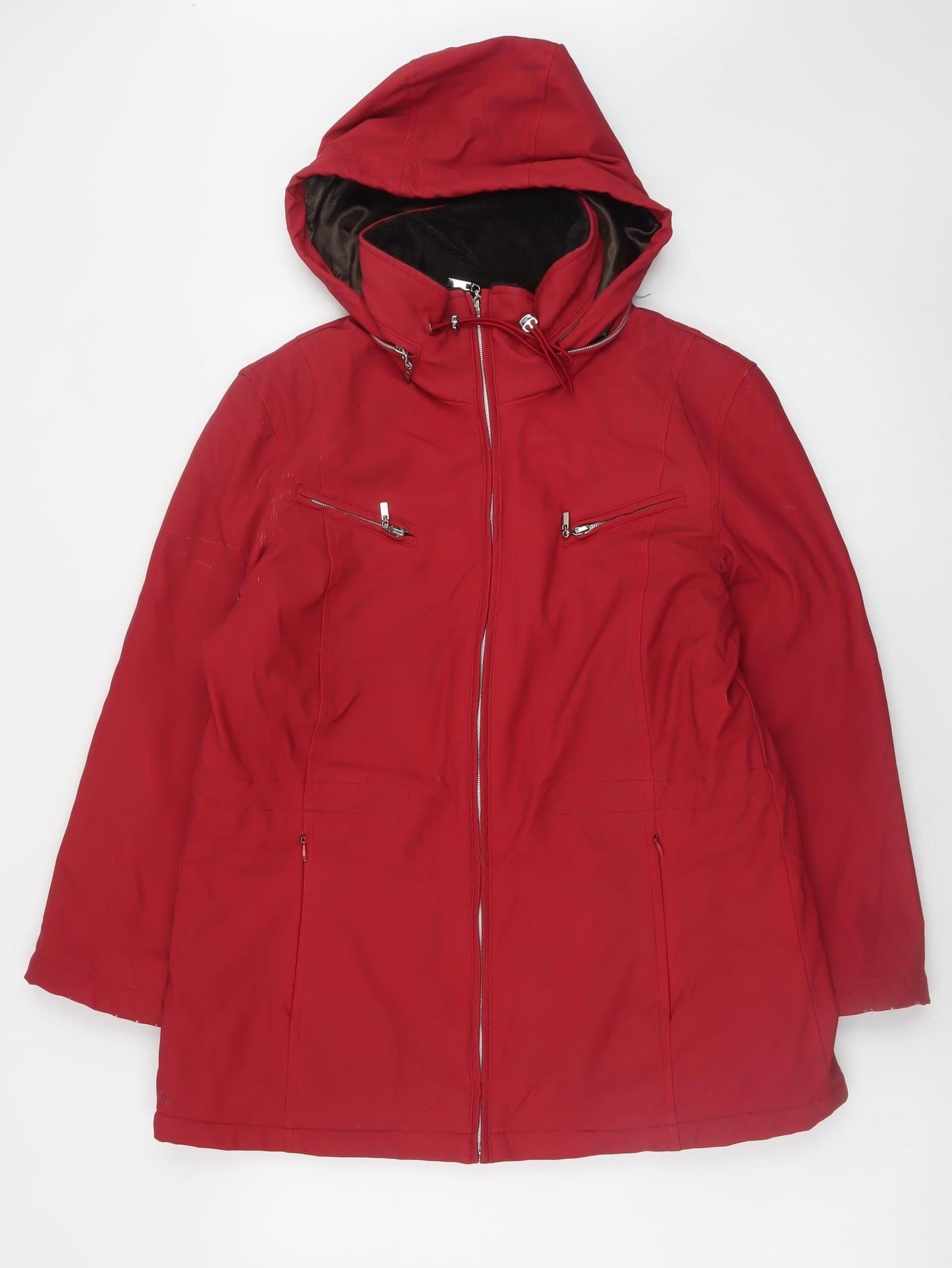 Womens UK Size M Weatherproof Red Parka Coat