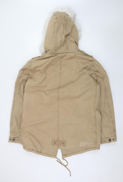 Womens UK Size 12 Superdry Beige Parka Coat