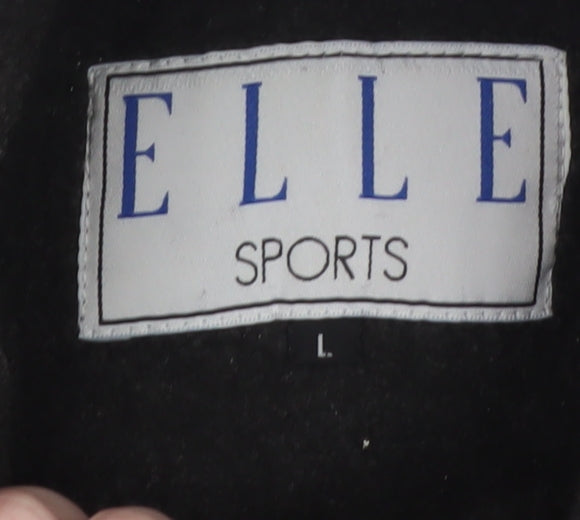 Womens UK Size L ELLE SPORTS Black Basic Jacket