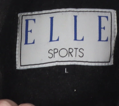 Womens UK Size L ELLE SPORTS Black Basic Jacket
