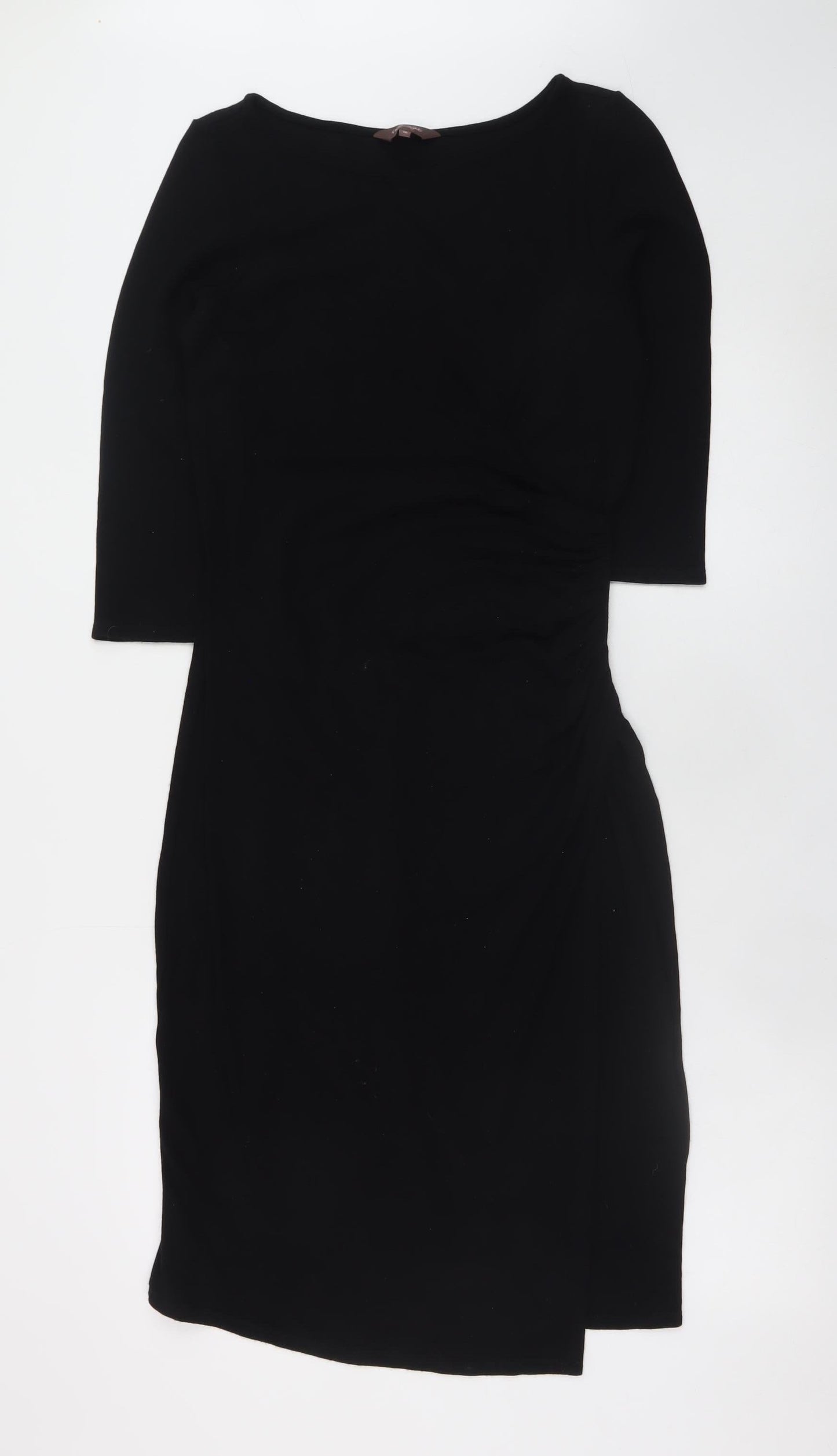 Phase Eight Women's Black Bodycon Stretch Knee Length Dress Size 16
