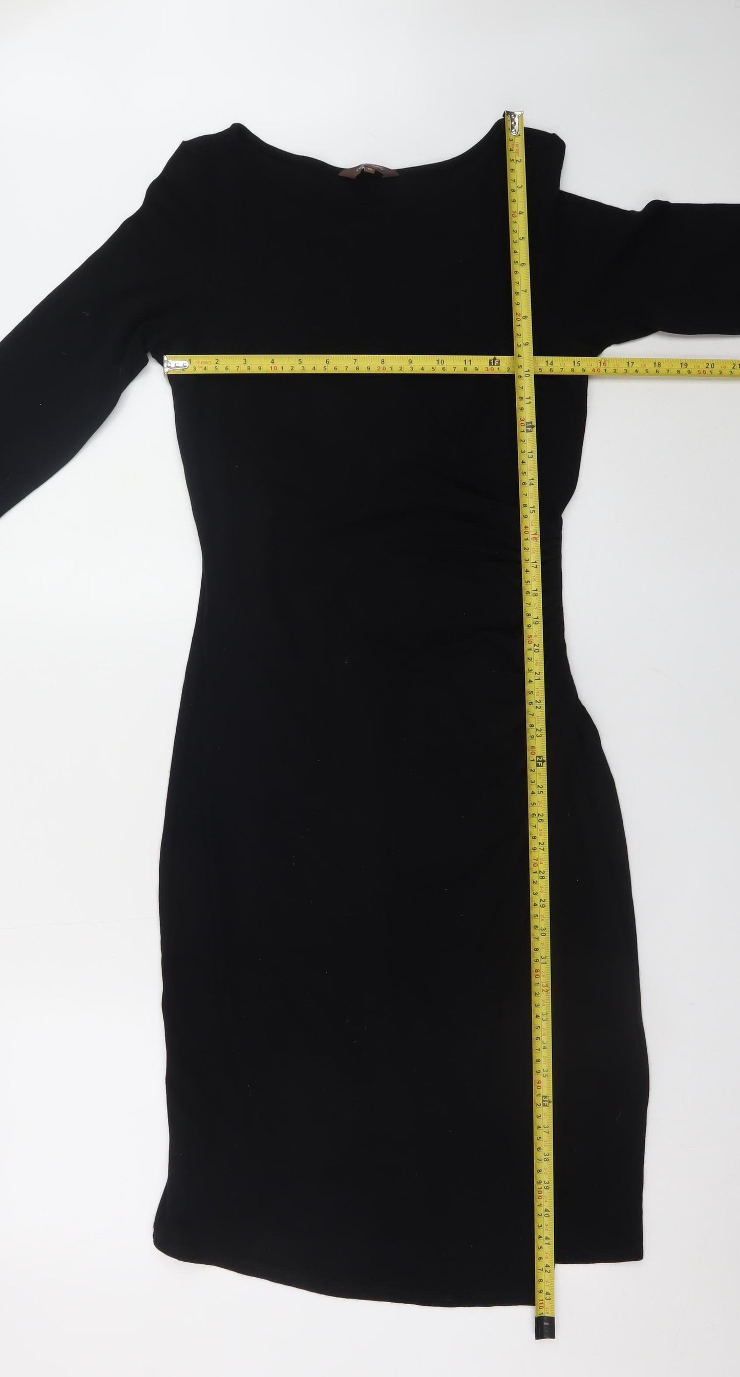 Phase Eight Women's Black Bodycon Stretch Knee Length Dress Size 16