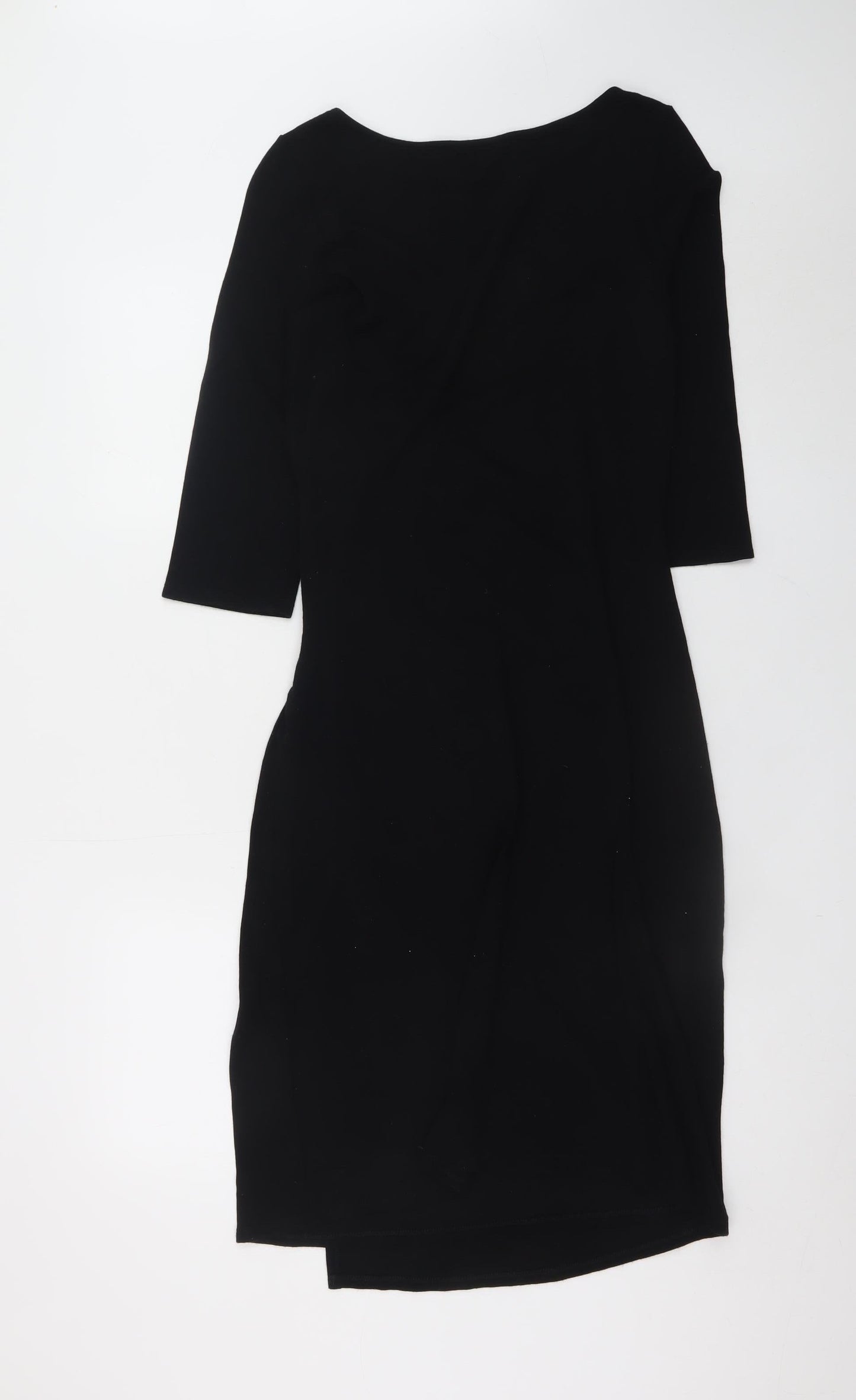 Phase Eight Women's Black Bodycon Stretch Knee Length Dress Size 16