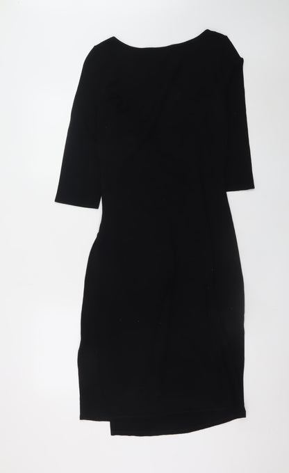 Phase Eight Women's Black Bodycon Stretch Knee Length Dress Size 16
