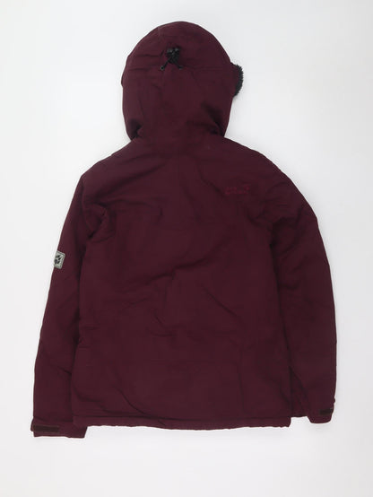 Womens UK Size 8 Jack Wolfskin Red Parka Coat