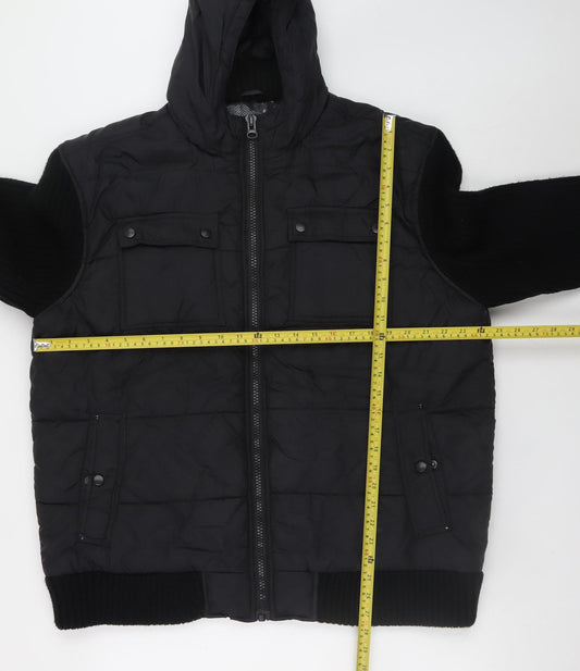 Mens UK Size 2XL Urban Spirit Black Puffer Jacket