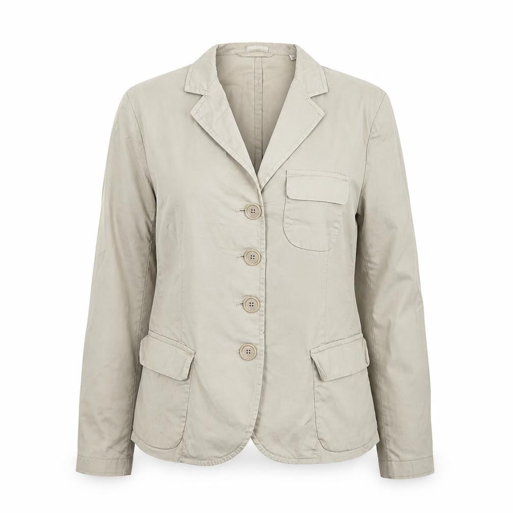 Aspesi Women’s Beige Blazer Jacket Size 12 Cotton Blend Smart Casual