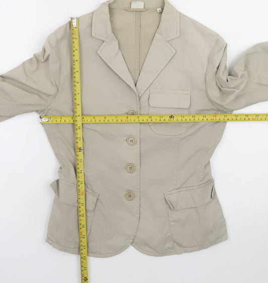 Aspesi Women’s Beige Blazer Jacket Size 12 Cotton Blend Smart Casual
