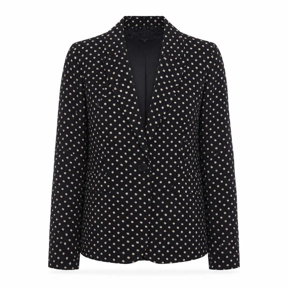 Marks and Spencer Women Black Polka Dot Blazer Size 10 Regular Fit