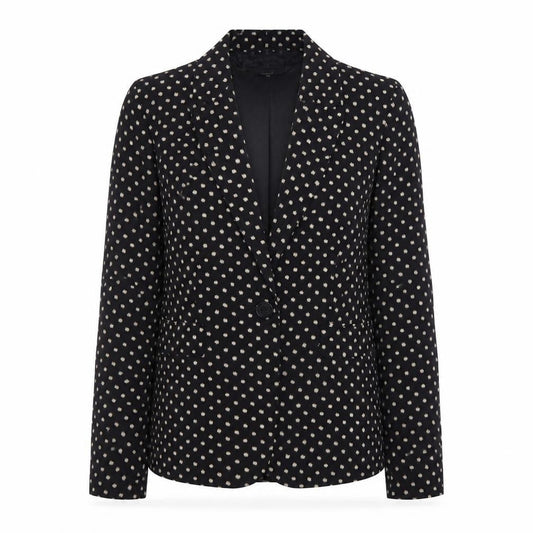 Marks and Spencer Women Black Polka Dot Blazer Size 10 Regular Fit