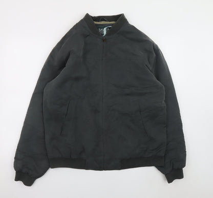 Savatini Men's Black Bomber Jacket Size M 38in Lined Full Zip Casual