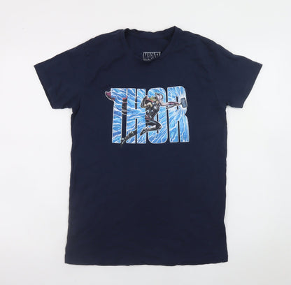 Mens UK Size S Marvel Blue  T-Shirt