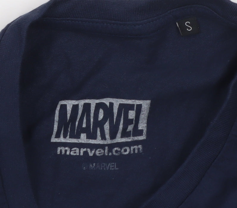 Mens UK Size S Marvel Blue  T-Shirt