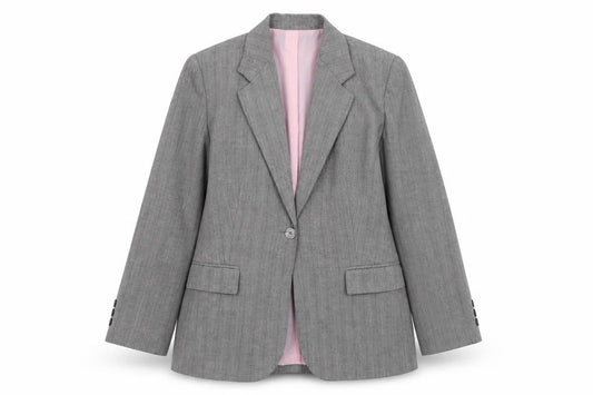 Marks and Spencer Women Grey Pinstripe Tailored Blazer UK 18 Petite