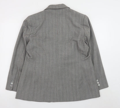 Marks and Spencer Women Grey Pinstripe Tailored Blazer UK 18 Petite